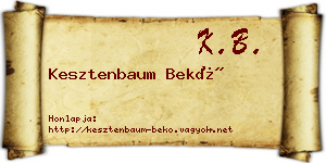 Kesztenbaum Bekő névjegykártya